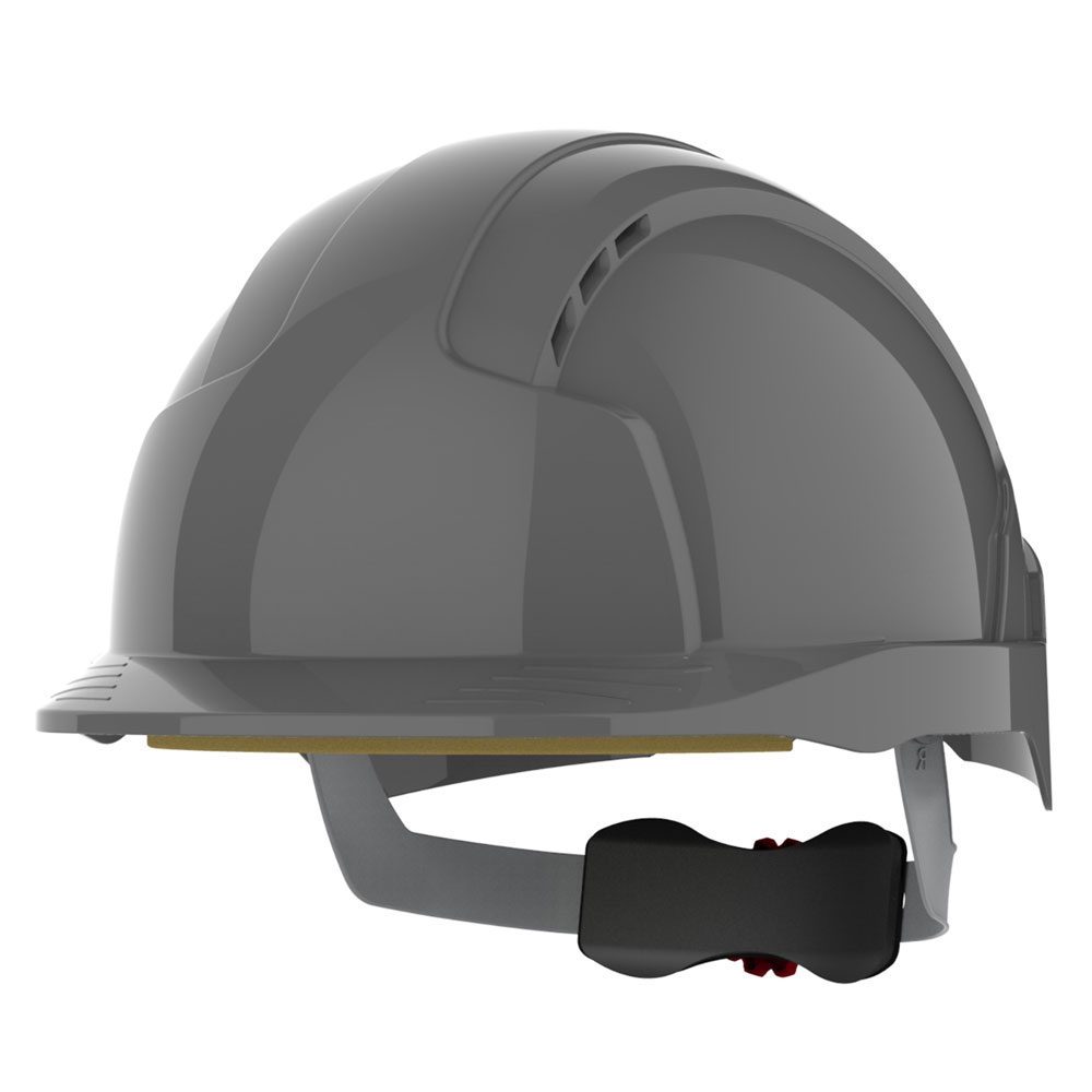 Jsp Evolite Vented Wheel Ratchet Safety Helmet Grey Pf Cusack