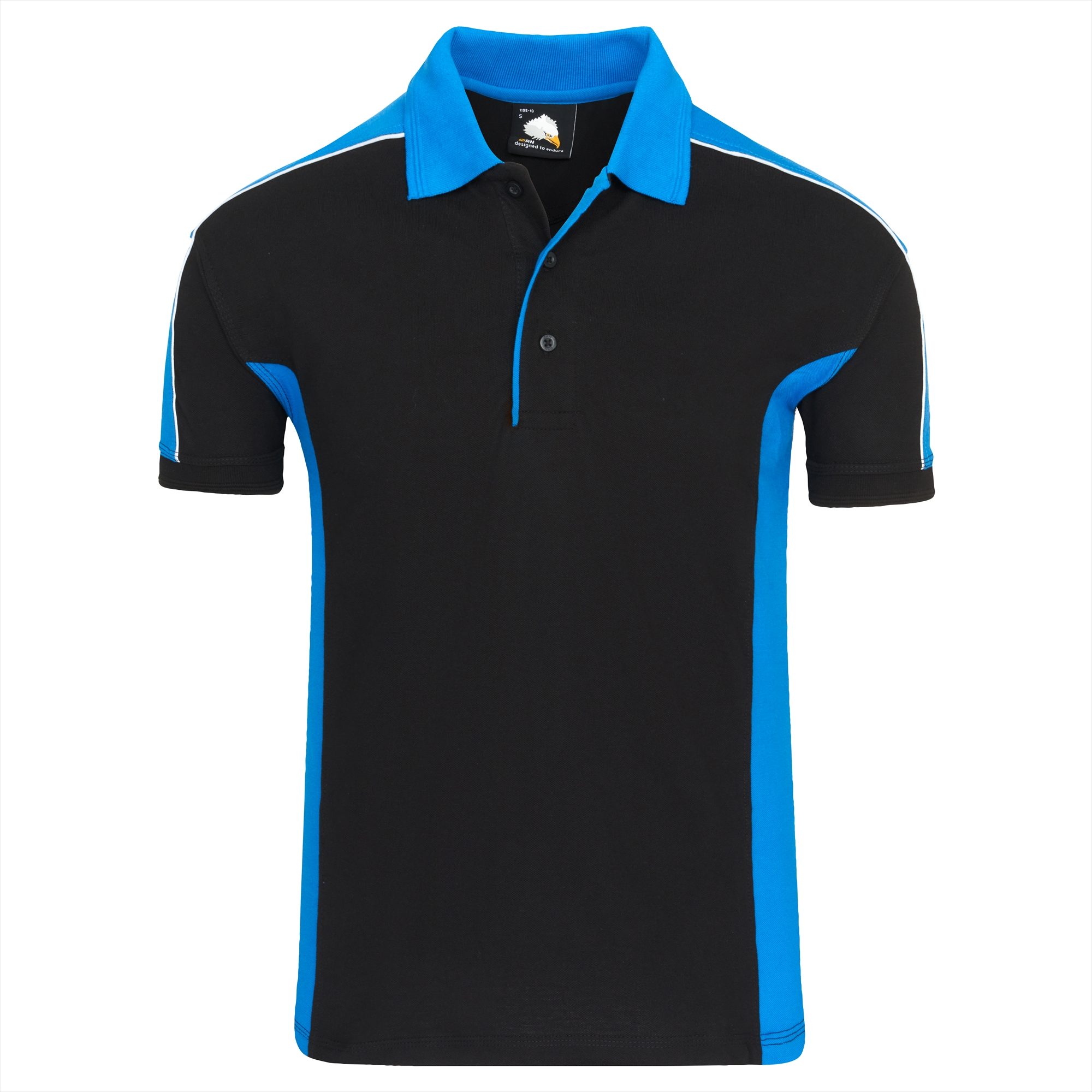 Orn Avocet Two-Tone Polo Shirt - Black / Reflex Blue