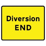 Diversion End Metal Road Sign Plate - 1050 x 750mm