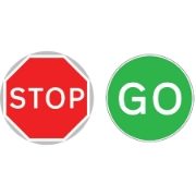 Stop Go Circular Metal Road Sign Plates