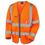 Leo Wrafton Rail Hi-Vis Executive Long Sleeve Orange Waistcoat