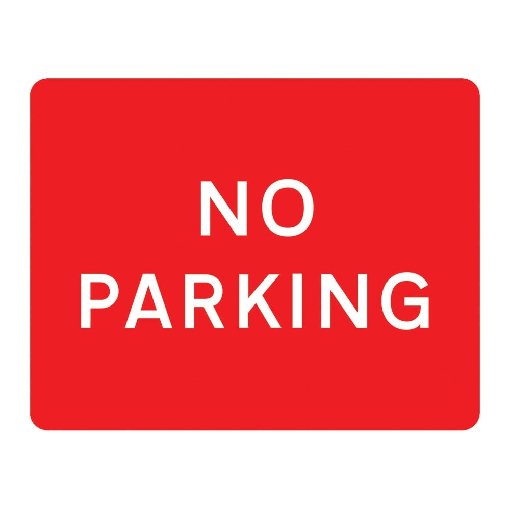 No Parking Metal Road Sign Plate - 600 x 450mm