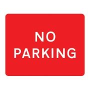 No Parking Metal Road Sign Plate - 600 x 450mm