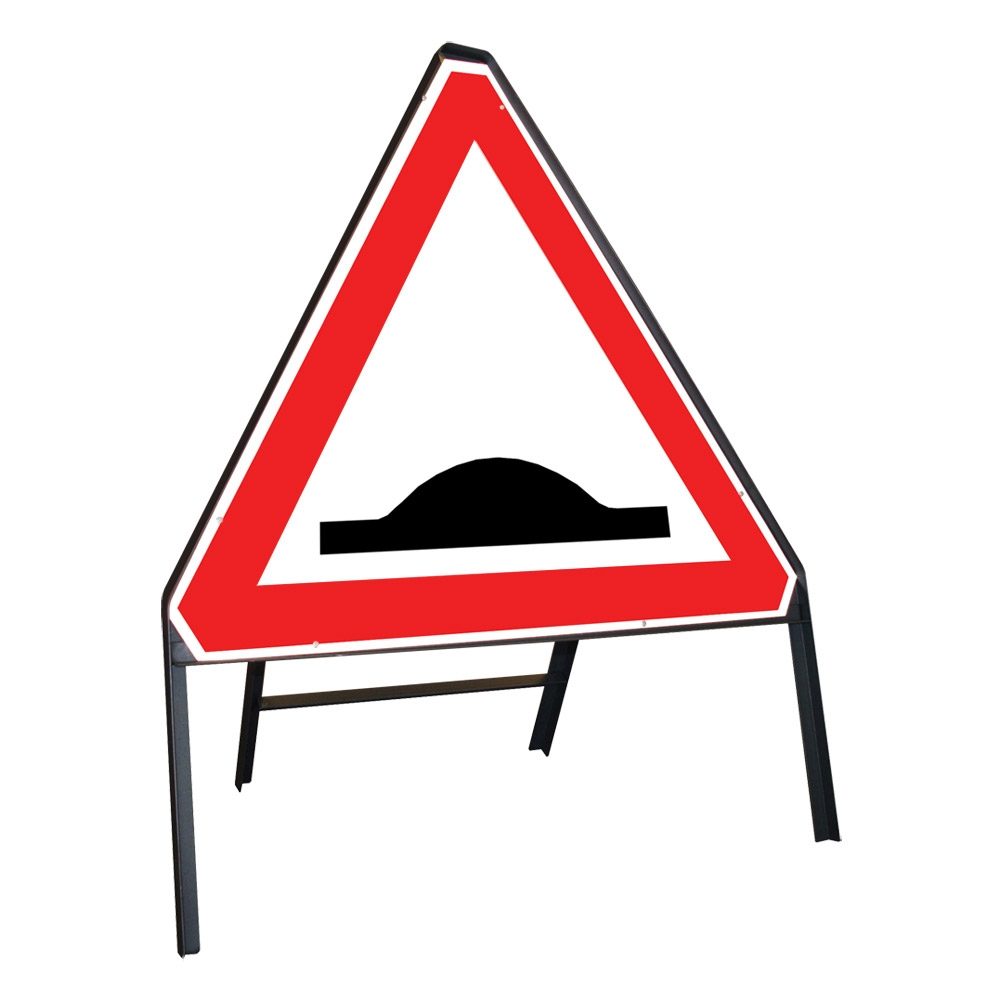 Humps Riveted Triangular Metal Road Sign - 750mm