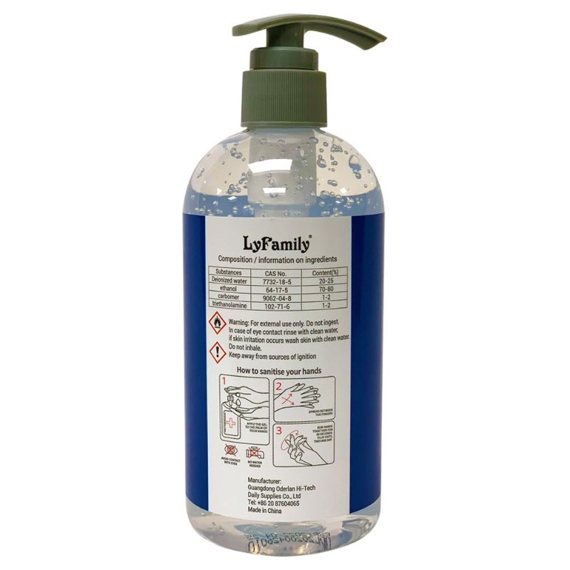 Antibacterial Alcohol Hand Sanitiser Disposable Gel - 500ml