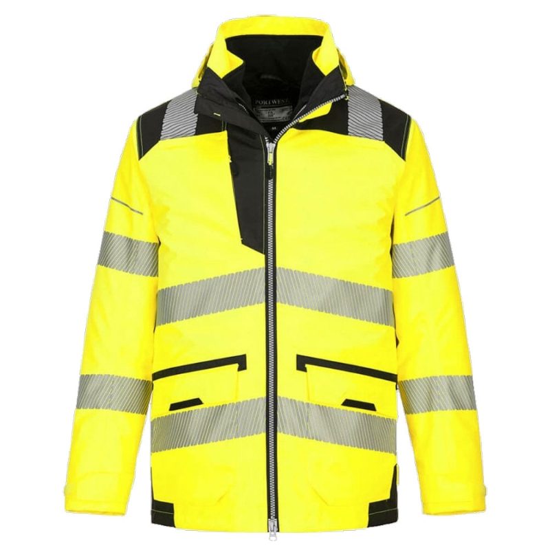 Portwest PW367 Waterproof Breathable Hi-Vis 5-in-1 Yellow Jacket