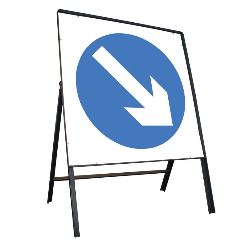 Keep Right Riveted Square Metal Road Sign - 600mm