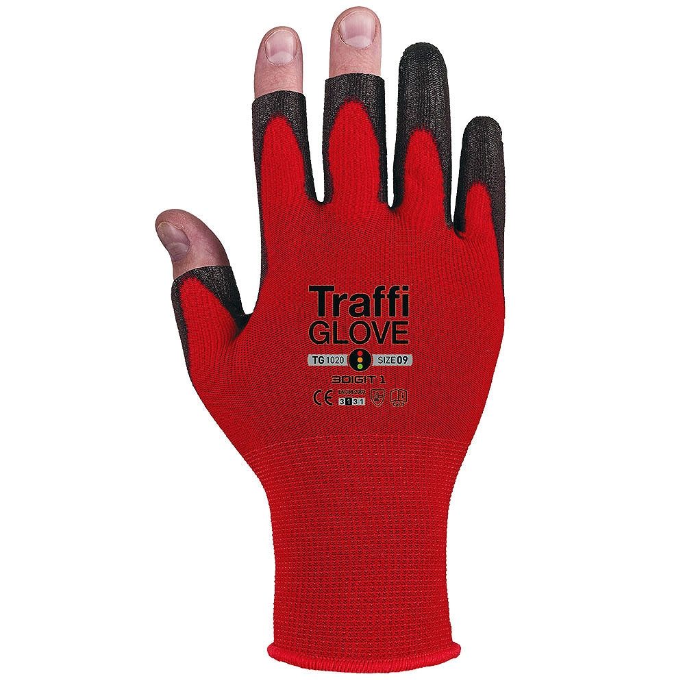 TraffiGlove TG1020 3 Digit 1 Safety Gloves - Cut Level 1
