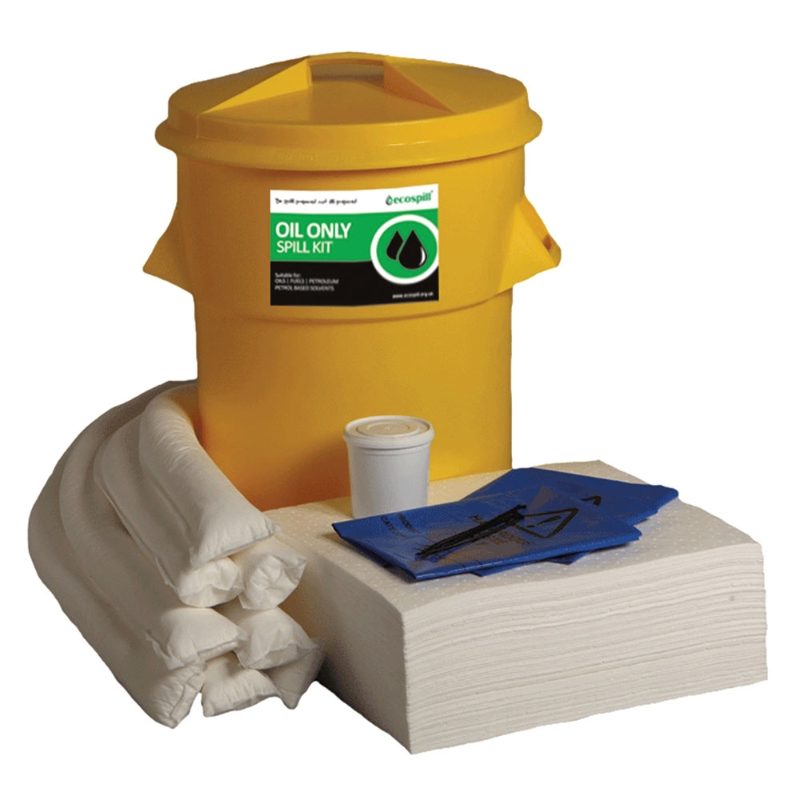 Ecospill Oil Only Spill Response Kit - Circular PE Bin - 90 Litre