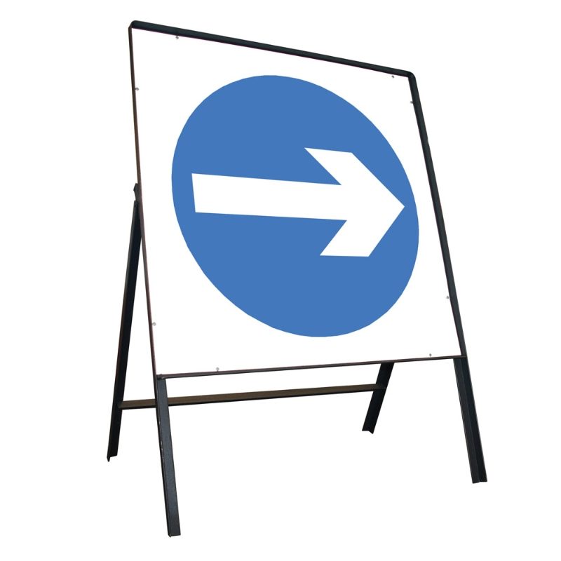 Turn Right Riveted Square Metal Road Sign - 750mm