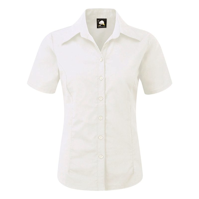 Orn Oxford Women's Short Sleeve Blouse - White