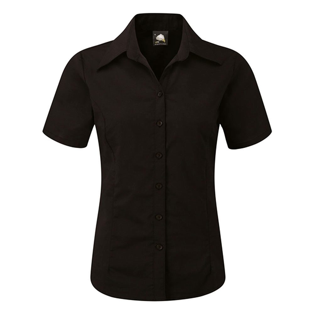 Orn Oxford Ladies' Short Sleeve Blouse - 130gsm - Black