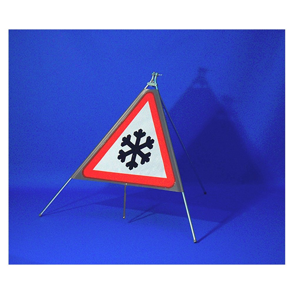 Classic Ice Triangular Roll Up Road Sign - 750mm