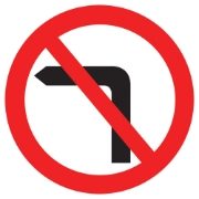 No Left Turn Circular Metal Road Sign Plate - 750mm