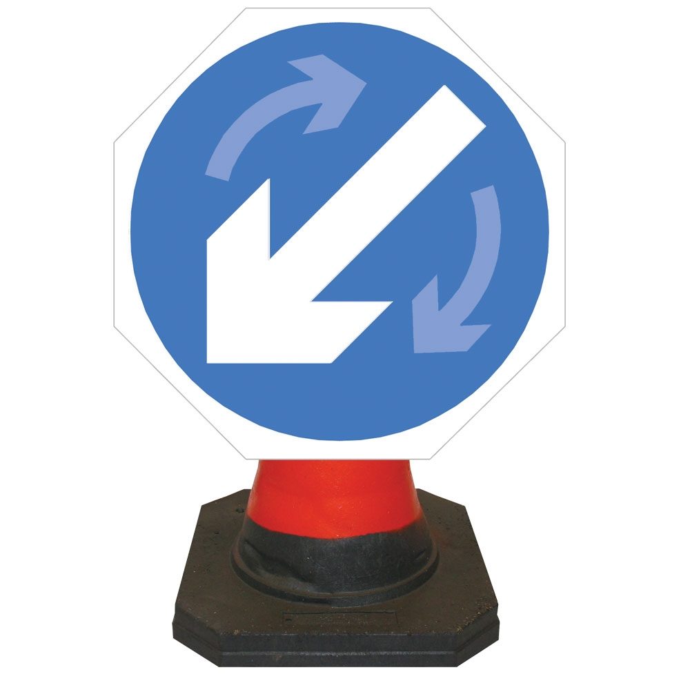 Hangman Keep Left / Keep Right Reversible Cone Sign - 750mm