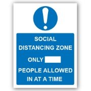 Social Distancing Zone Only [Blank] People Allowed PVC Sign - 300mm x 400mm x 1mm