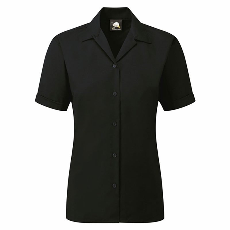 Orn Oxford Premium Ladies' Short Sleeve Blouse - 145gsm - Navy