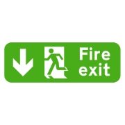 Fire Exit Arrow Down Sign - 600 x 200 x 1mm