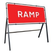 Ramp Clipped Metal Road Sign - 1050 x 450mm
