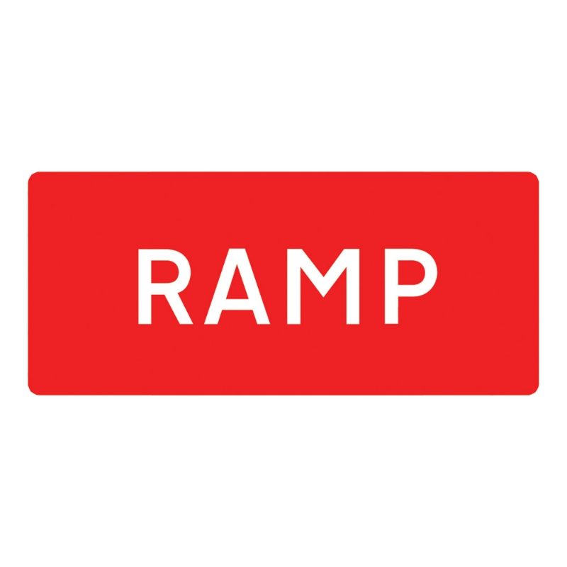 Ramp Metal Road Sign Plate - 1050 x 450mm