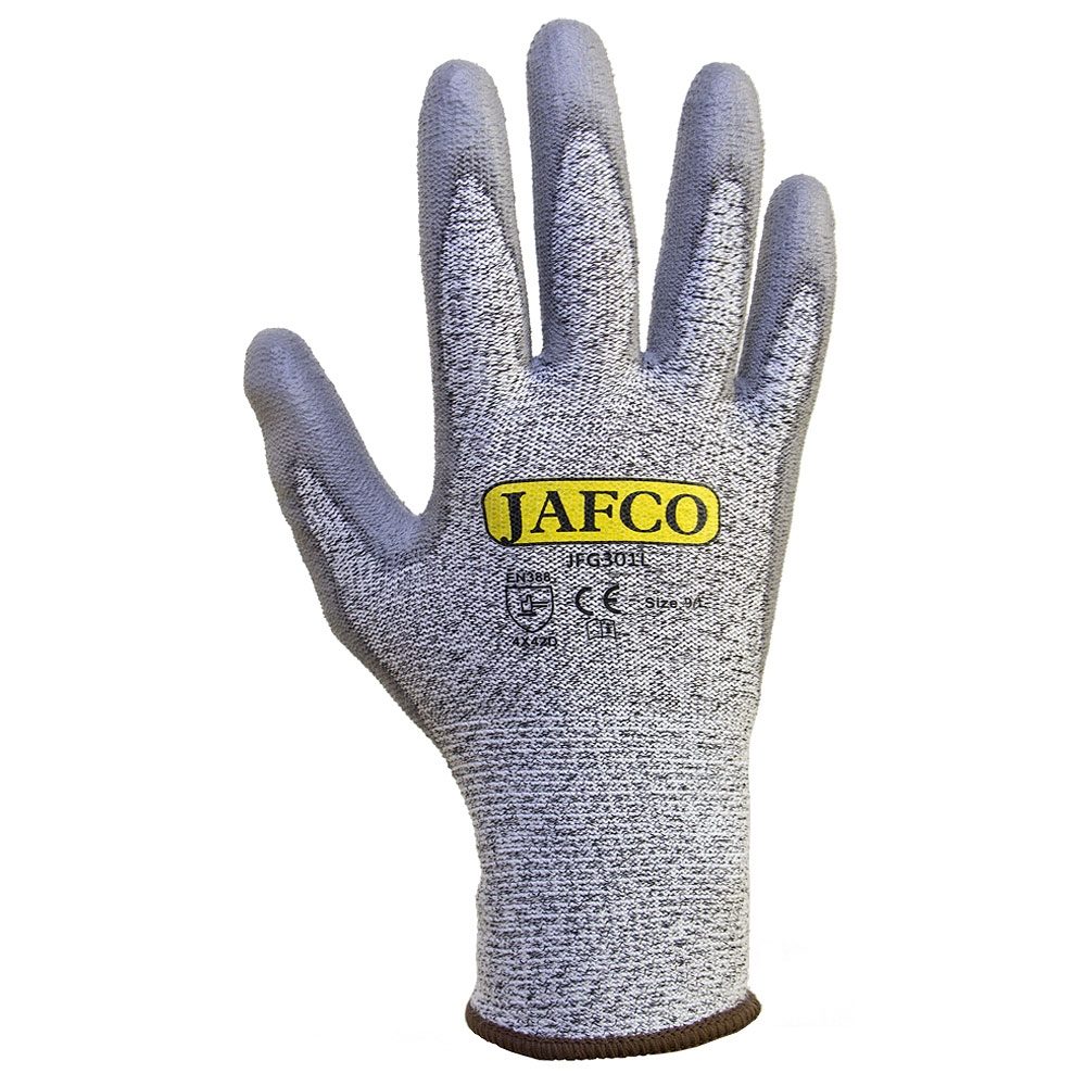 Jafco Lightweight Cut Level D Palm Coated Safety Gloves