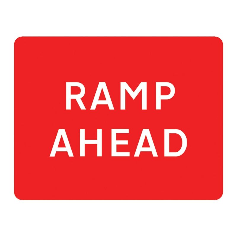 Ramp Ahead Metal Road Sign Plate - 1050 x 750mm