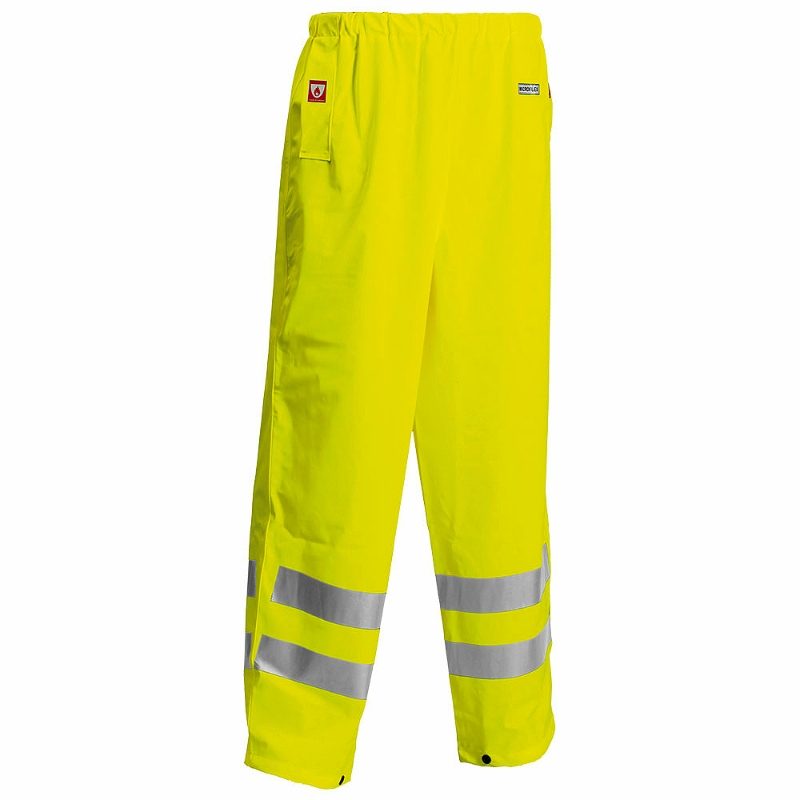 Lyngsoe Rainwear Flame Retardant Anti Static Waterproof Arc 4kA Hi Vis Trousers - Saturn Yellow