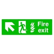 Fire Exit Arrow Up Left Sign - 600 x 200 x 1mm