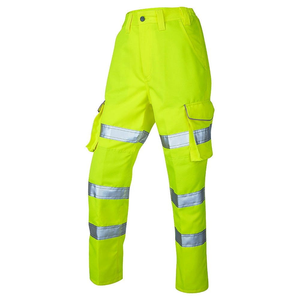 Leo Pennymoor Women's Hi-Vis Poly / Cotton Yellow Cargo Trousers - Regular Leg