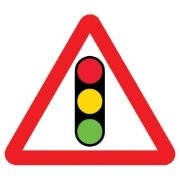 Traffic Signals Triangular Metal Road Sign Plate - 900mm
