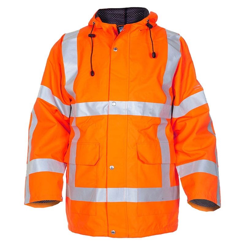 Hydrowear Uithoorn Rail Waterproof Breathable Hi Vis Orange Parka Jacket