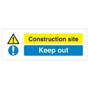 Construction Site, Keep Out Sign - 600 x 200 x 1mm
