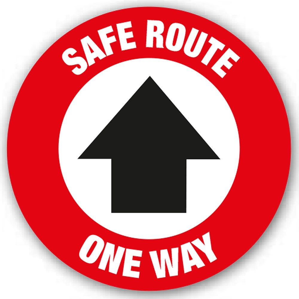 Safe Route One Way Anti Slip Floor Graphic - 200mm