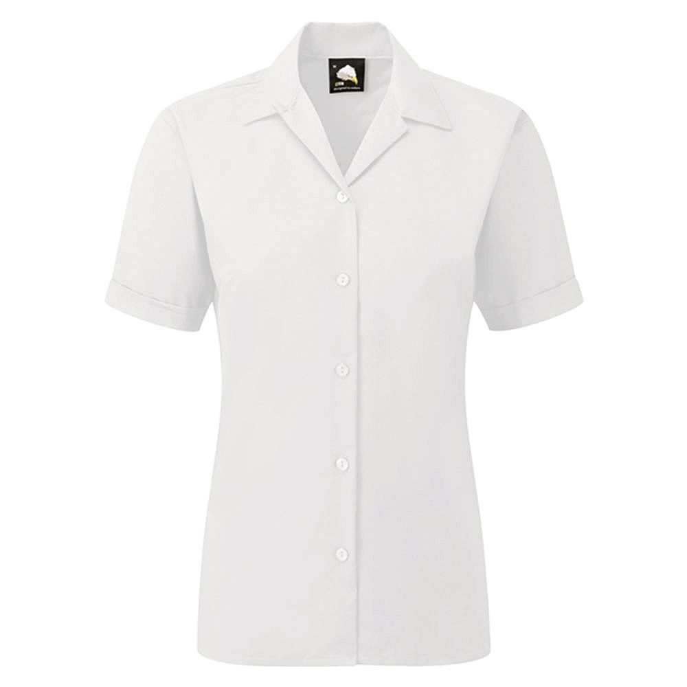 Orn Oxford Premium Women's Short Sleeve Blouse - White