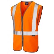 Leo Eggesford Rail Hi-Vis Zip Orange Waistcoat