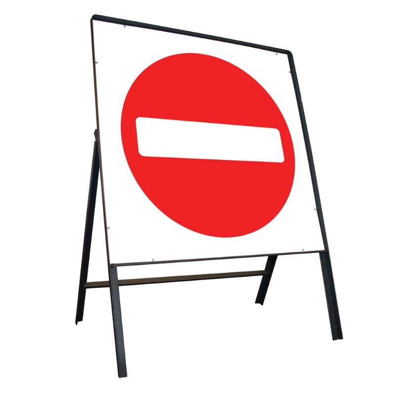 No Entry Riveted Square Metal Road Sign - 750mm