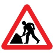Men at Work Roadworks Triangular Metal Road Sign Plate - 750mm