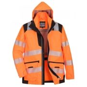 Portwest PW367 Rail Waterproof Breathable Hi-Vis 5-in-1 Orange Jacket