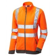 Leo Hollicombe Women's Rail Hi-Vis Zipped Orange Sweatshirt