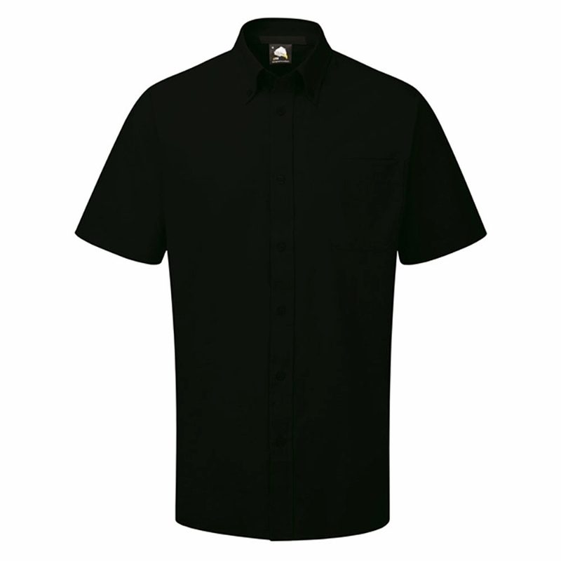 Orn Oxford Men's Short Sleeved Shirt - 130gsm - Black
