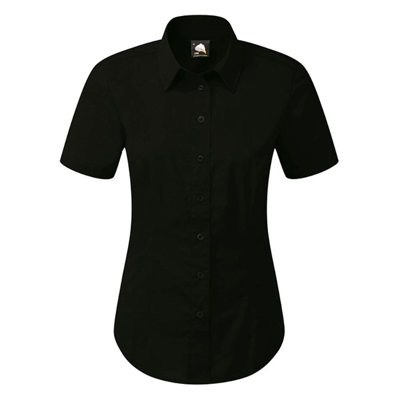 Orn Essential Ladies' Short Sleeve Blouse - 105gsm - Black