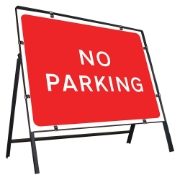 No Parking Clipped Metal Road Sign - 600 x 450mm