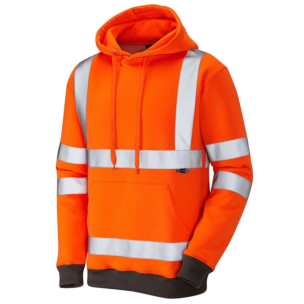 Leo Goodleigh Rail Hi Vis Hooded Orange Sweatshirt