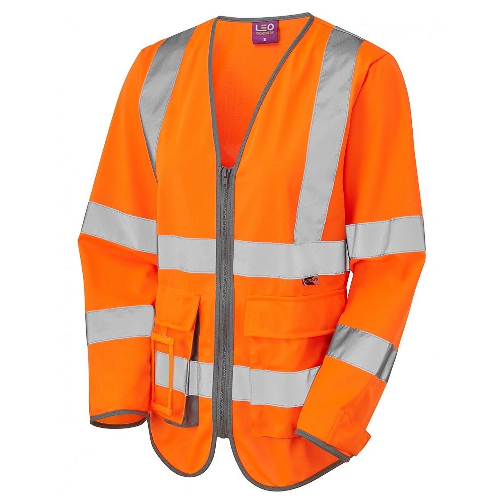 Leo Beaworthy Women's Rail Hi Vis Long Sleeve Superior Zip Orange Waistcoat