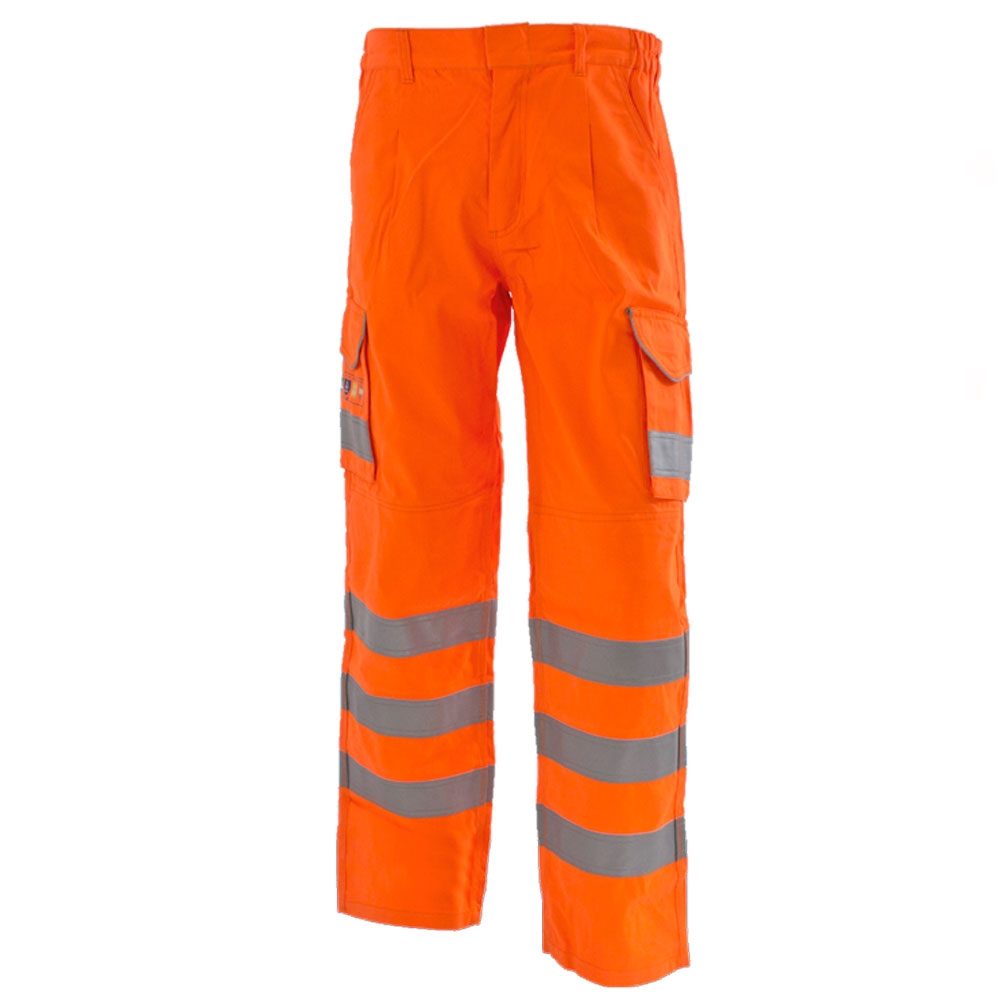 Jafco FlameAwear Rail FR AS Arc 4kA Hi-Vis Orange Cargo Trousers - Tall Leg