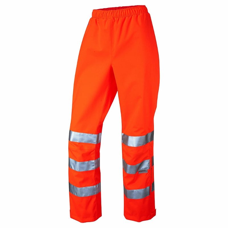Leo Hannaford Women's Rail Waterproof Breathable Hi Vis Orange Overtrousers