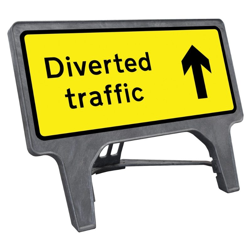 CuStack Diverted Traffic Ahead Sign - 1050 x 450mm