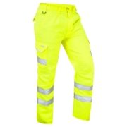 Leo Bideford Hi-Vis Yellow Cargo Trousers - Tall Leg