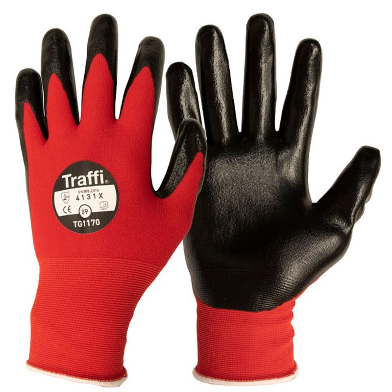 TraffiGlove TG1170 Nitric Coated Handling Safety Gloves - Cut Level 1