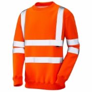Leo Winkleigh Rail Hi-Vis Orange Crew Neck Sweatshirt
